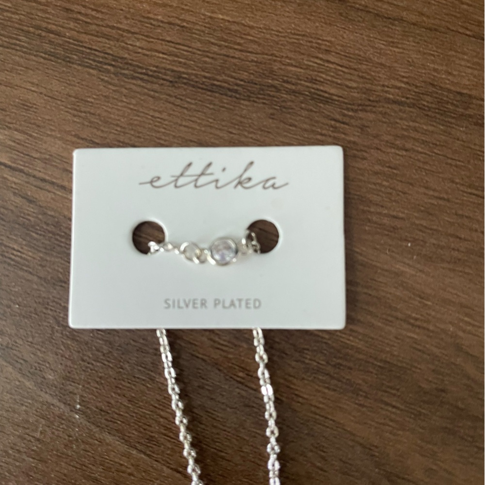 Ettika silver bracelet with white gemstone